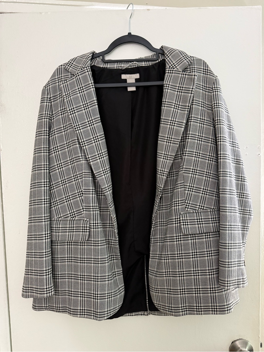 H&M Black and White Plaid Women's Blazer